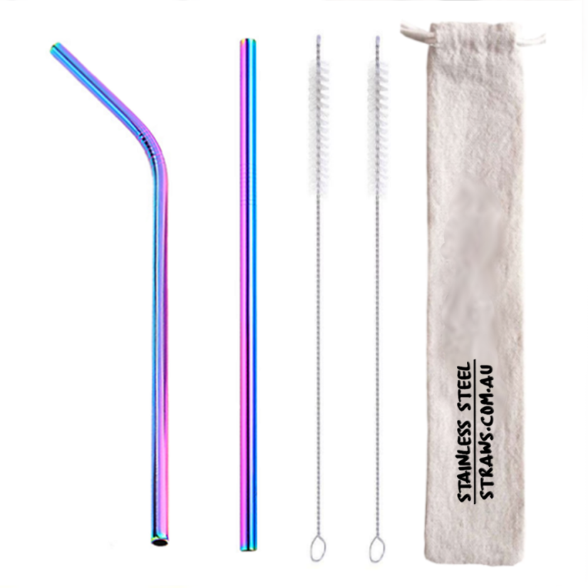 Rainbow Twin Set Straws
